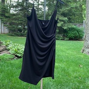 Black body con dress ruched side